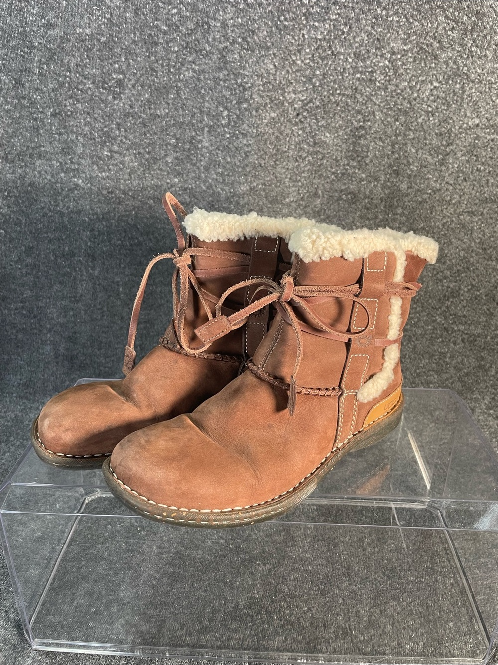 UGG Australia La Jolla Boots Cork (Honey Bun) Size 7 Sheepskin Brushed Leather